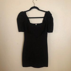 Free People Pera Mini Dress  - Black - Puffed Sleeves - NWOT